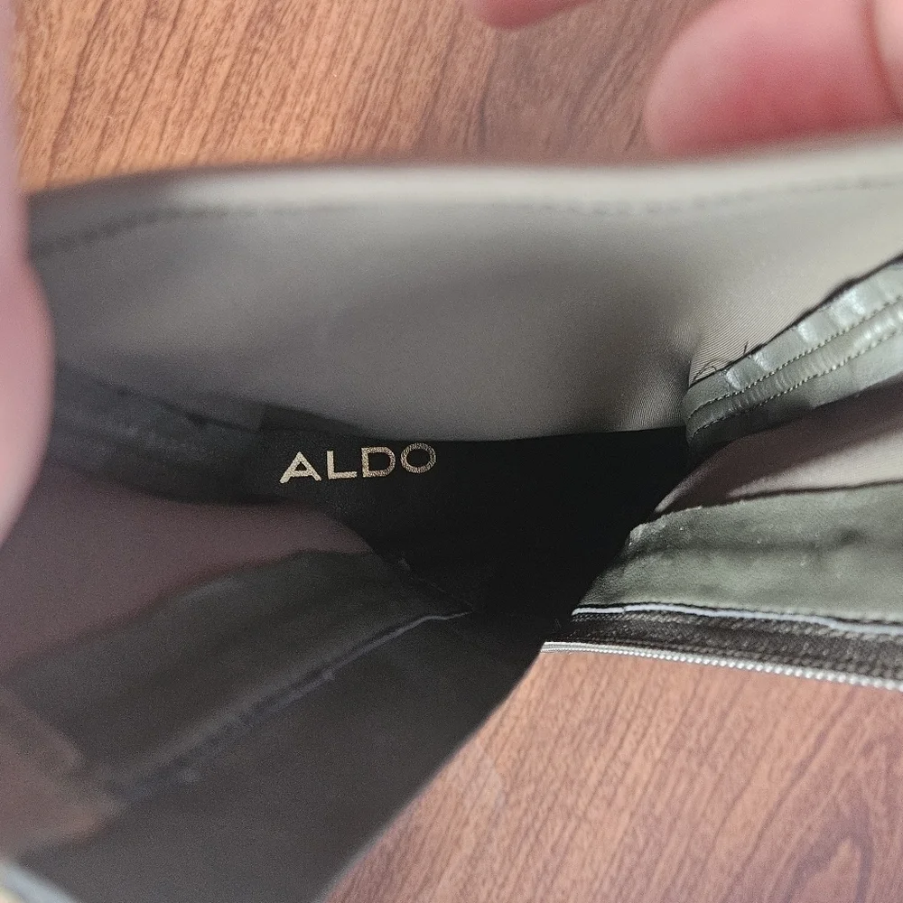 Aldo Adwigocia Sock Boots Size 6 Block heel Zip Closure Rubber sole GREEN